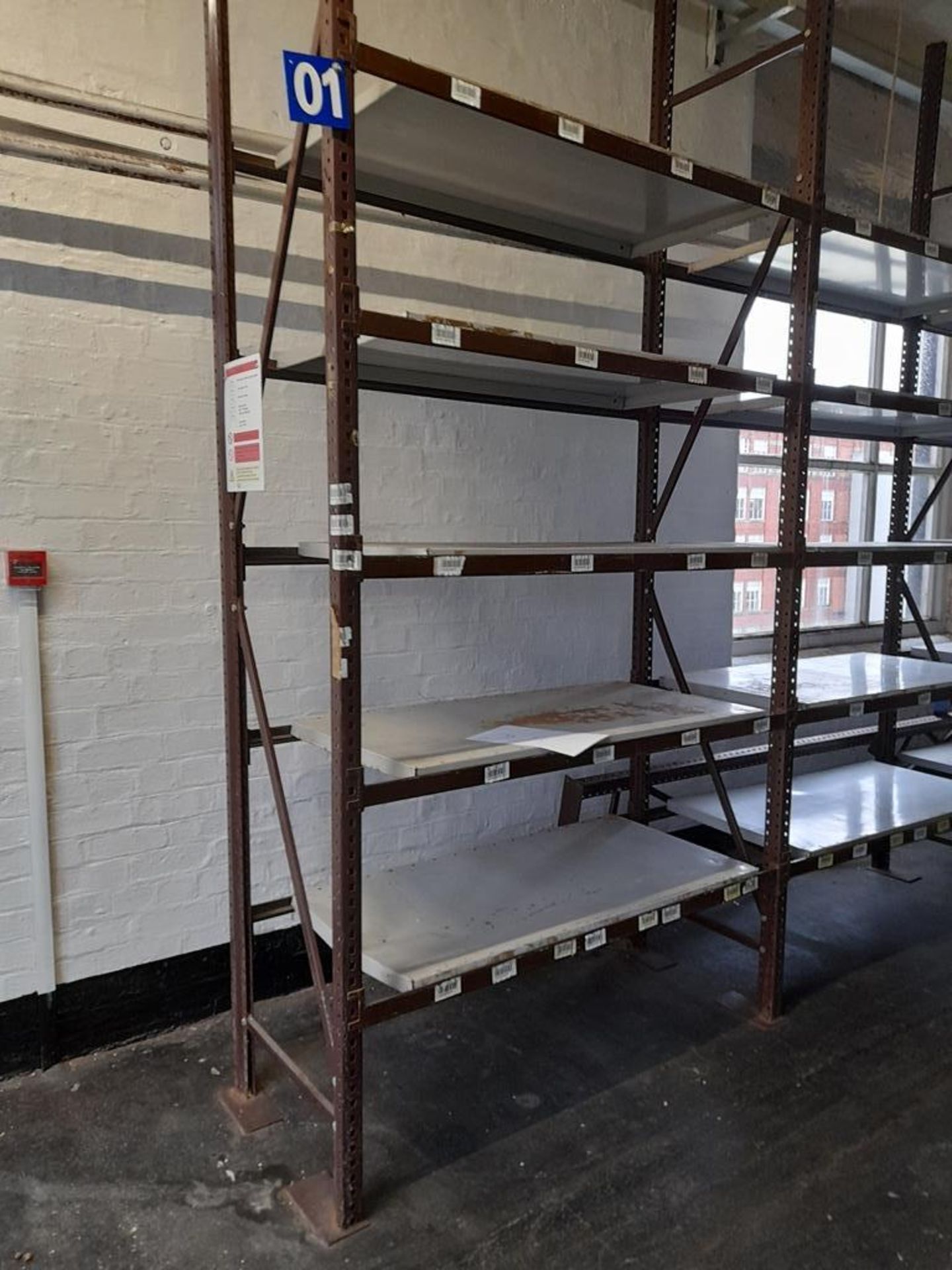 Light duty metal storage shelving racking - 35 bays, each with 4 pairs of beams and various - Image 2 of 13
