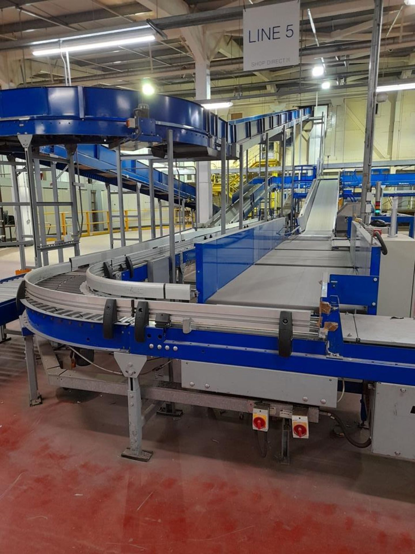 Unloading and data catchment: Line 5 - Approx 12 various conveyors, belt & roller, straight, angled,