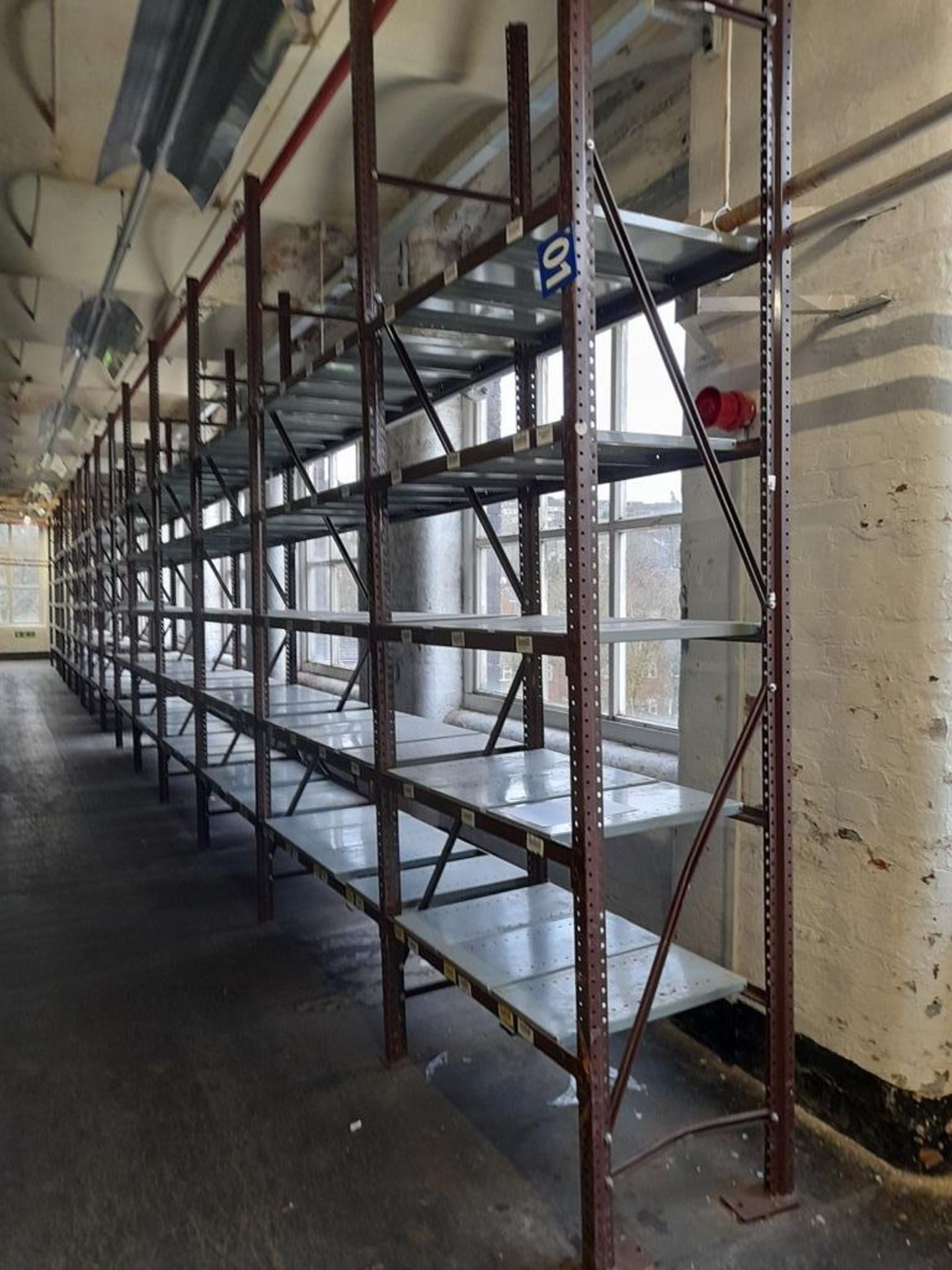 Light duty metal storage shelving racking - 35 bays, each with 4 pairs of beams and various - Image 3 of 13