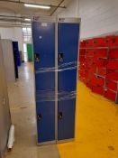 2 - Nest of two - Two door lockers, as lotted (Blue) (Photo for illustration purposes only) (No