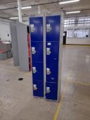 9 - Nest of two - Four door lockers, as lotted (Blue) (Photo for illustration purposes only) (No