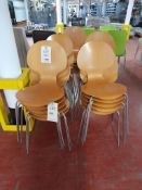 25 -Wooden dining chairs, with chrome legs, as lotted