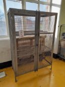 Two door lockable storage cage (Silver)