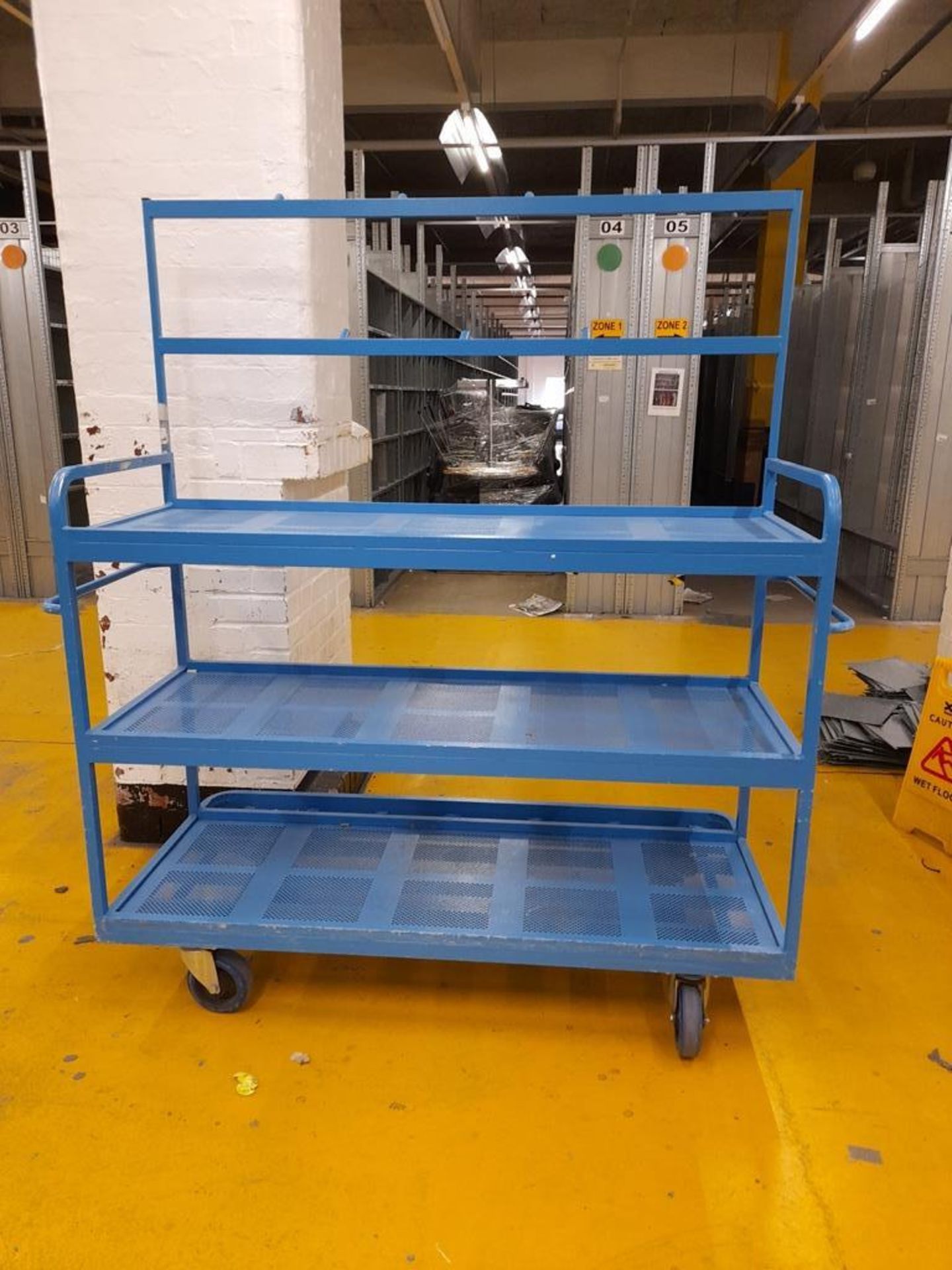 2 - Three tier trolley, with hanging shelf, as lotted (blue) (image for illustration purposes only) - Image 4 of 5