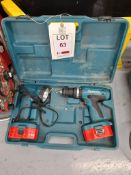 Makita 8390D battery drill with flashlight and case, as lotted