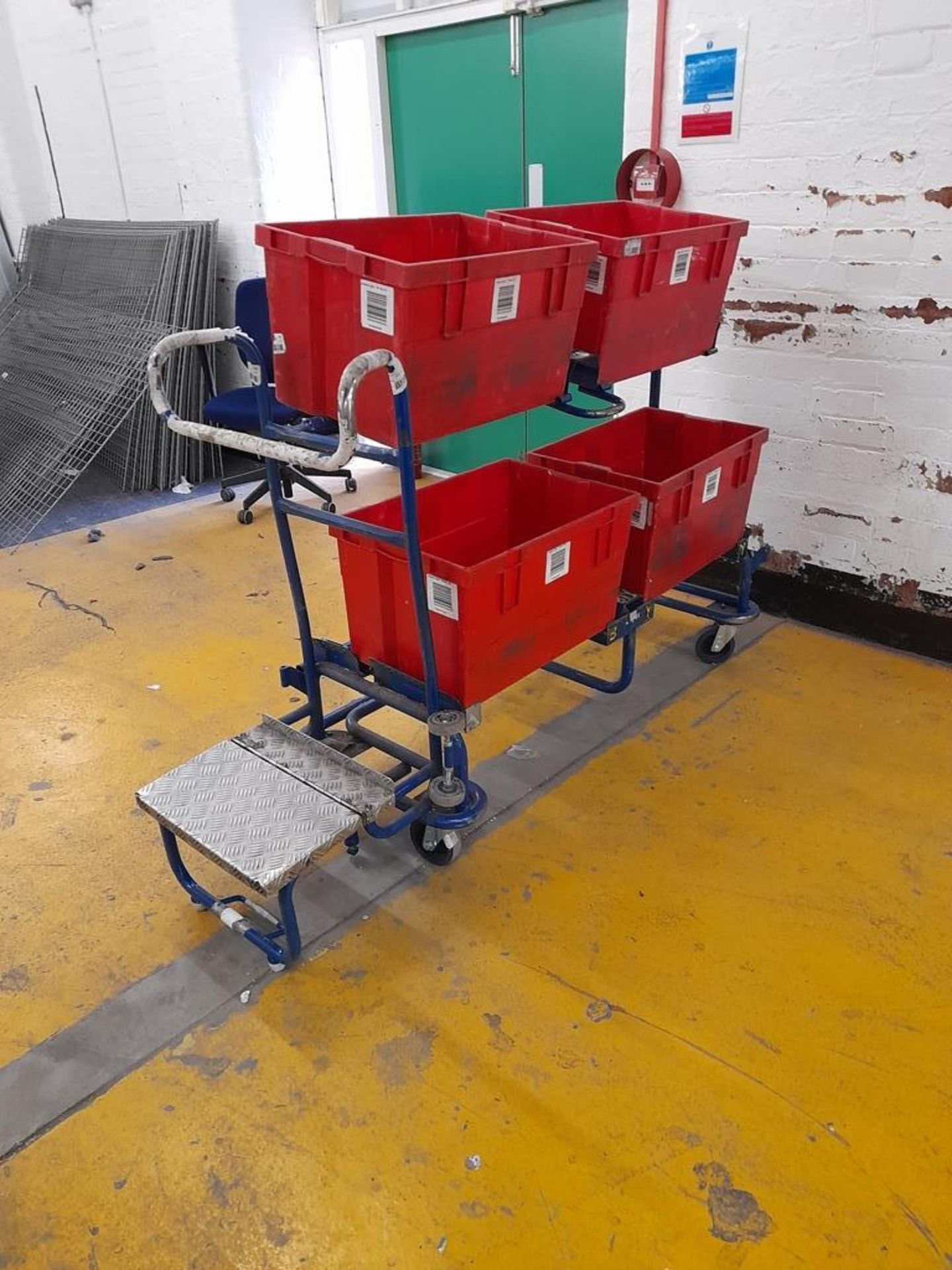 5 - Four position picking trolleys, with folding step (photo for illustration purposes only - tote - Image 2 of 7