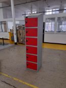 10 - Six door lockers, as lotted (Red) (Photo for illustration purposes only) (No keys)