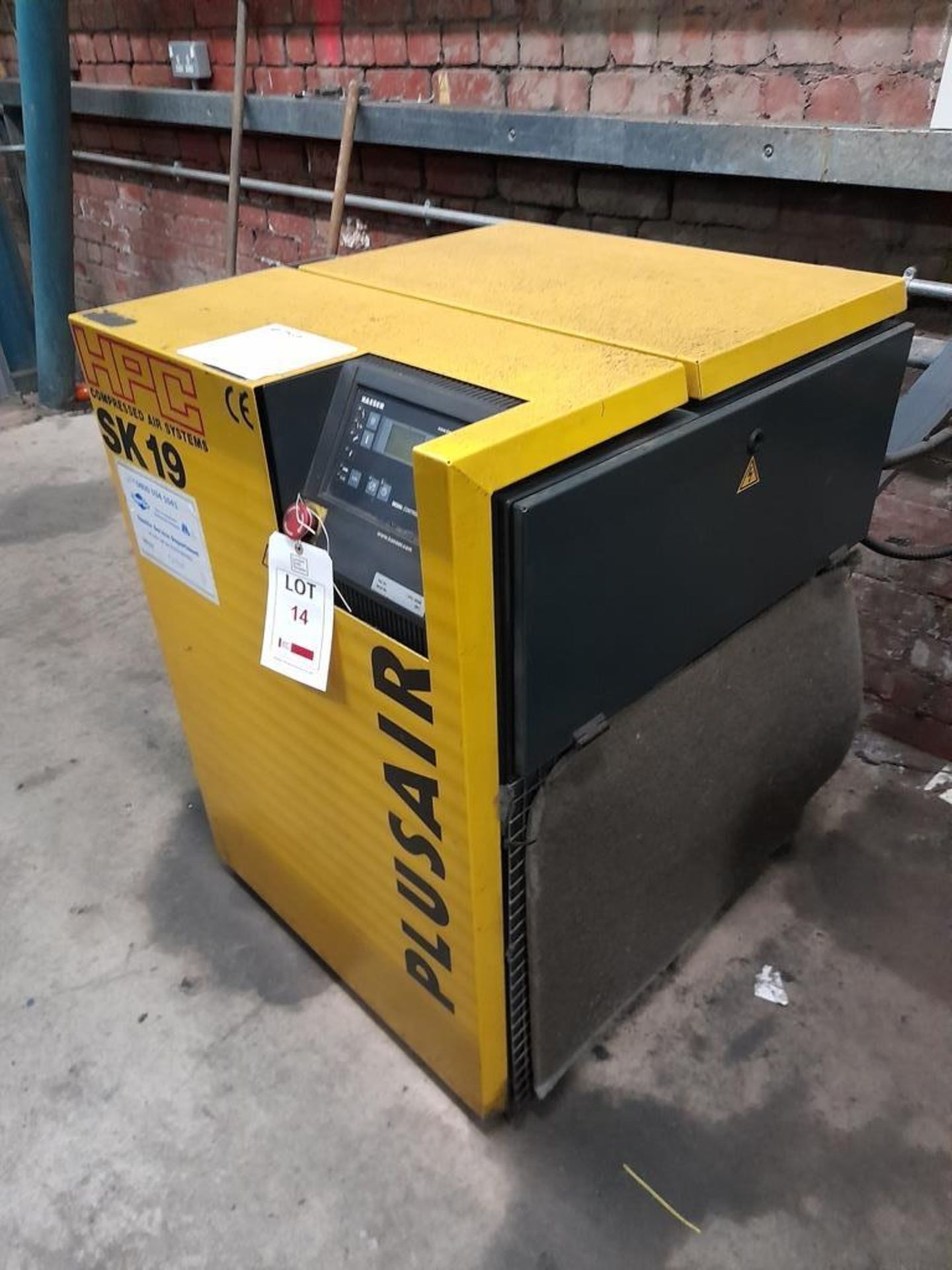 Kaeser HPC SK19 packaged air compressor, Serial no. 3902. NB: The purchaser must ensure this item is