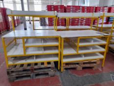 4 - Three tier packing workbench with shelf (yellow)