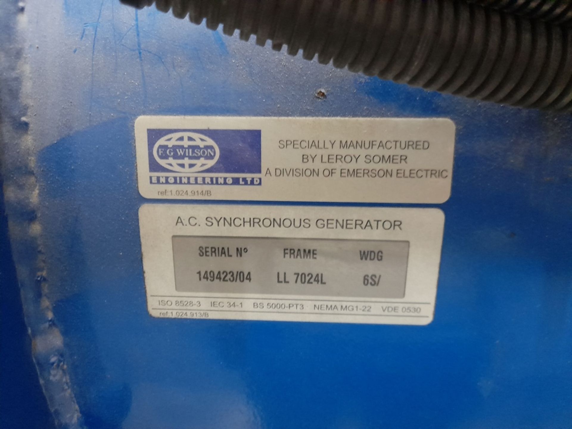 FG Wilson P800E 640 kw generator, s/n FGWPES03KU0A1408, yr 2003, 800KVA, engine type 3000 Series, - Image 5 of 12