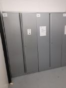 2 - Bisley double door metal cabinets, approx. 2000mm h x 900mmw x 450mm d (photo for illustration