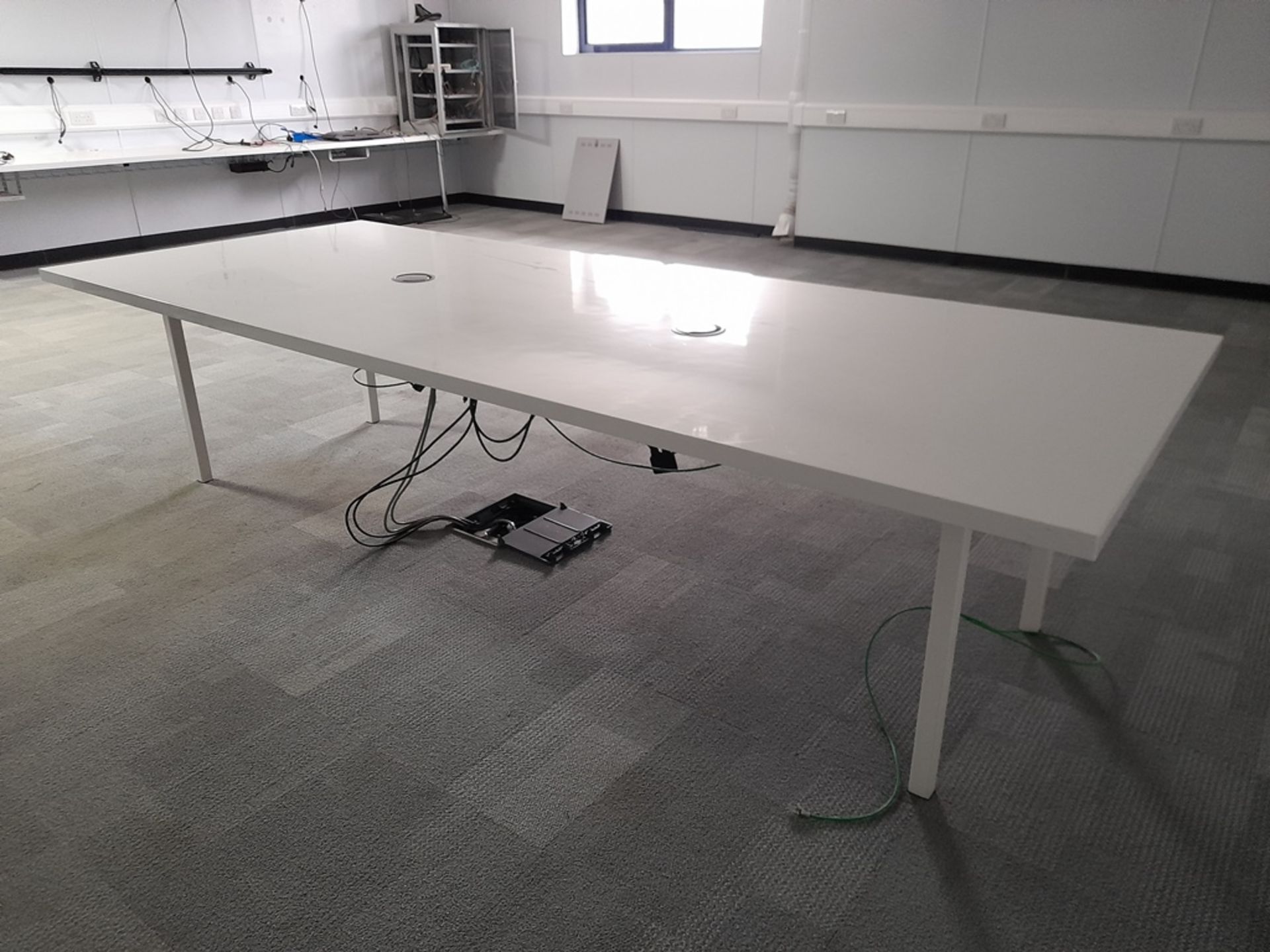 White office meeting table, approx. 3m length - Image 2 of 2