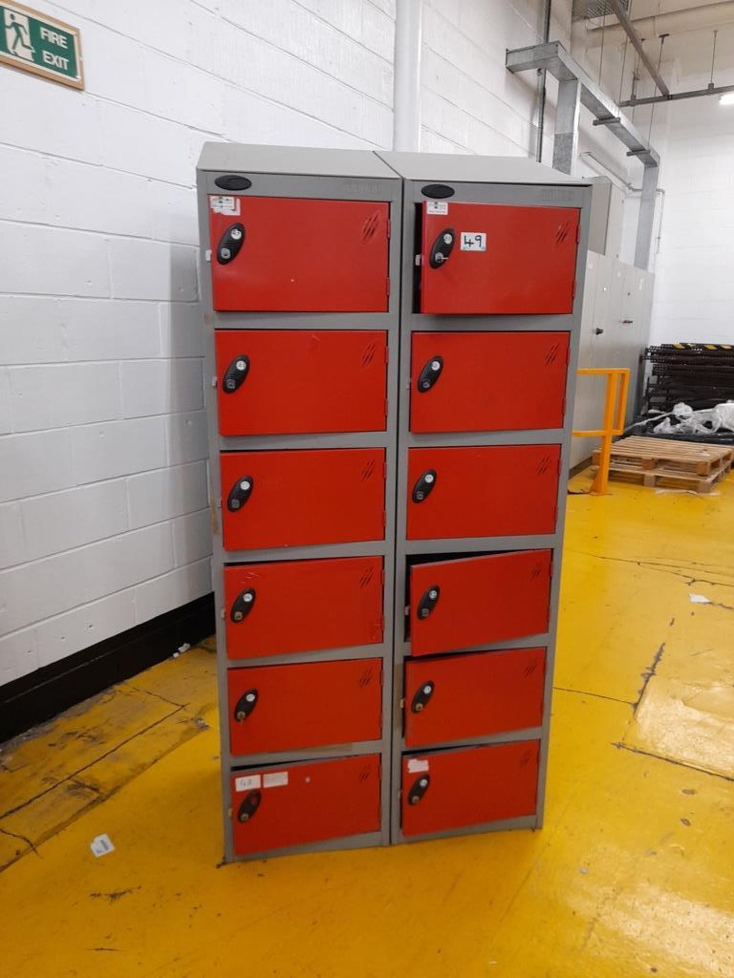 6 - Nest of two - six door lockers, as lotted (Red) (Photo for illustration purposes only) (No
