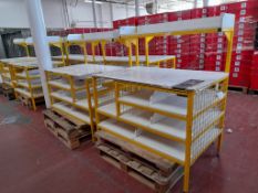 3 - Three tier packing workbench with shelf (yellow)