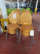 25 -Wooden dining chairs, with chrome legs, as lotted