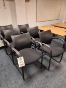 6 - Black plastic meeting room chairs