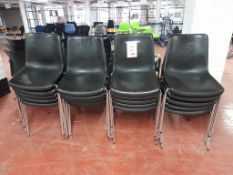 20 - Black Plastic Chairs Chrome Leg