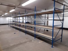 Light duty storage racking - 8 uprights, (7 bays) 4 shelves per bay, 28 pairs of beams, with 14