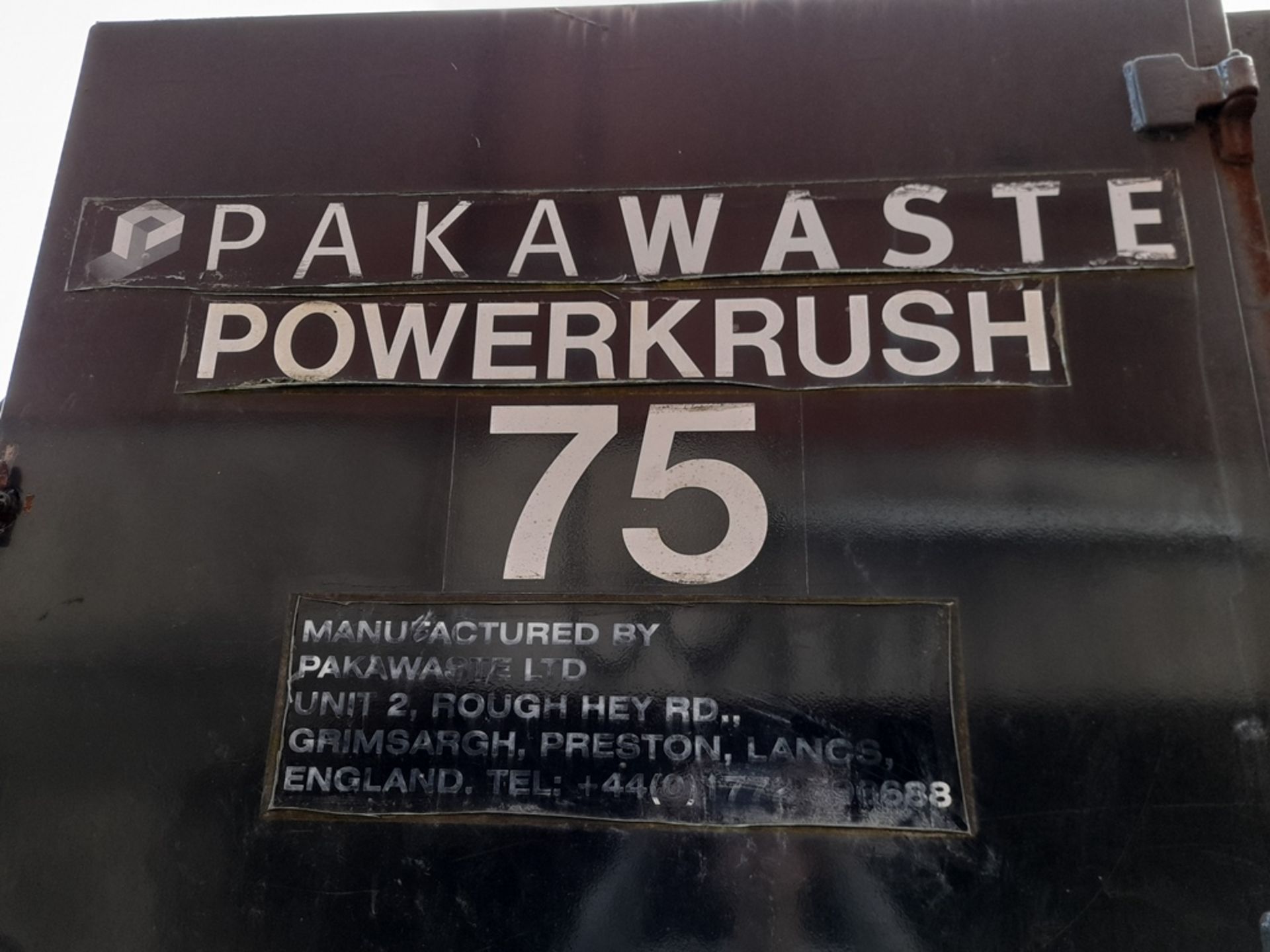 Pakawaste Powerkrush 75 static compactor, s/n 779 PVT 07 09. A work Risk Assessment must be reviewed - Bild 5 aus 8