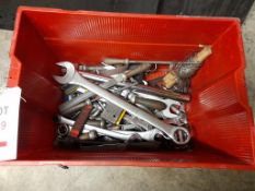 Box of spanners and various tools, as lotted