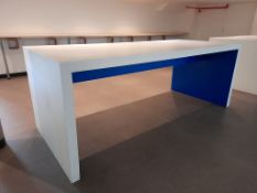 3 - Large tall bench dining tables, approx. 2800mm L x 2100mm W x 1050mm H, as lotted