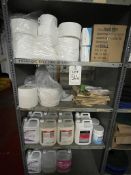 Quantity of various cleaning consumables & stock including floor polish, toilet rolls, gloves, as