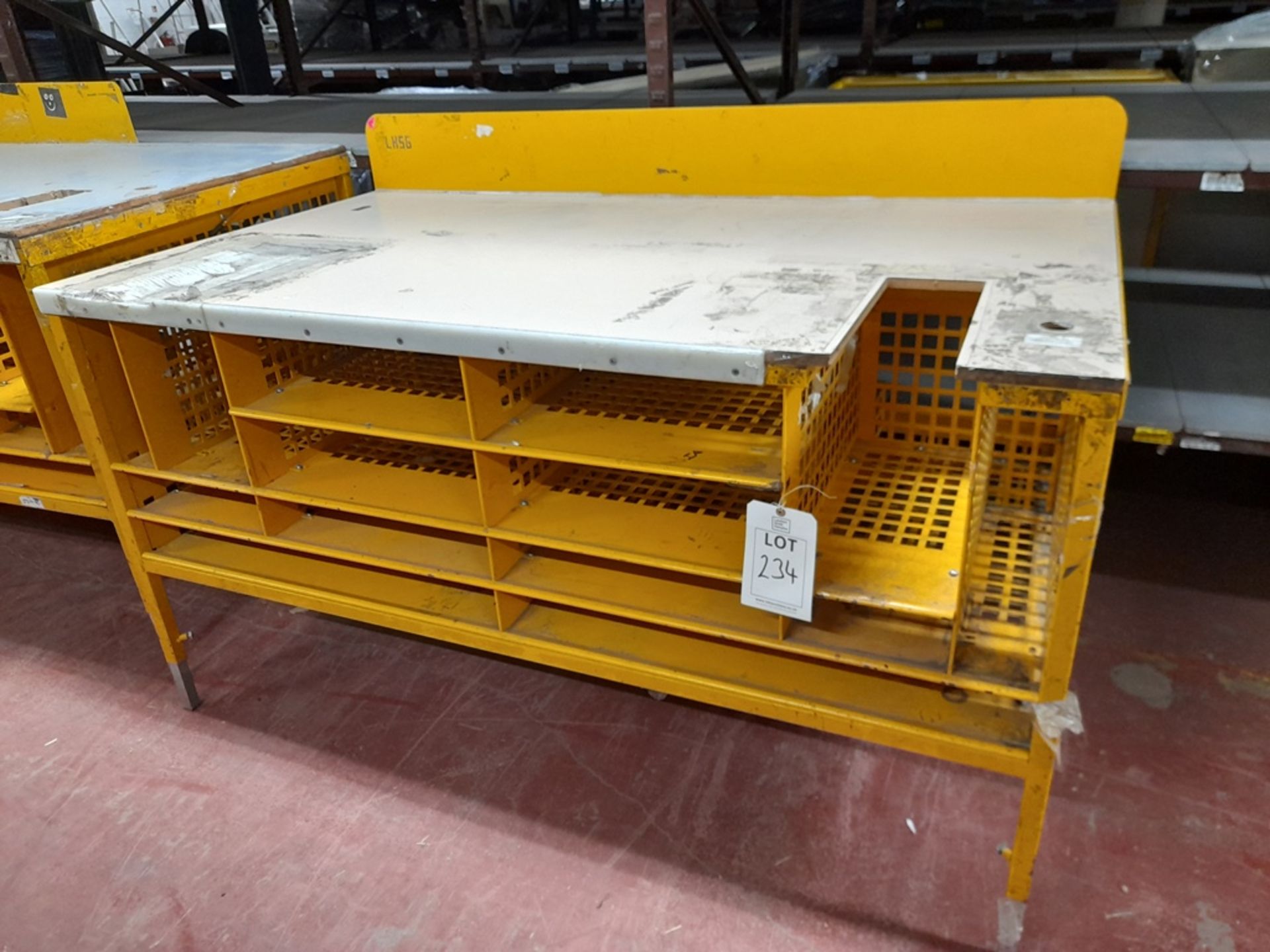 4 - Large multi compartment packing bench (yellow - various sizes) - Image 3 of 4