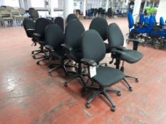 10 - Black fabric swivel office chairs
