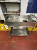 Stainless steel 2-tier four wheeled trolley