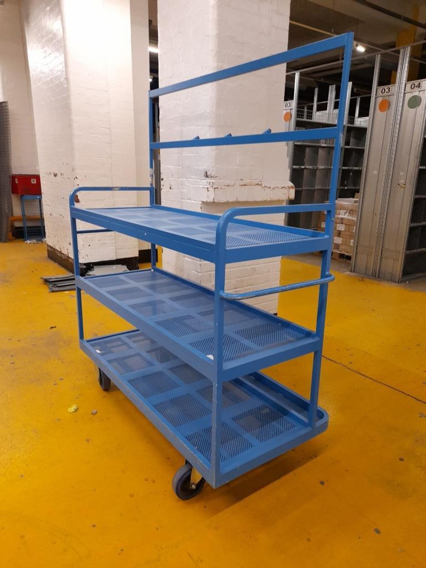 2 - Three tier trolley, with hanging shelf, as lotted (blue) (image for illustration purposes only) - Image 3 of 5