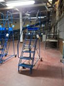 8-tread mobile warehouse step ladders (Blue)