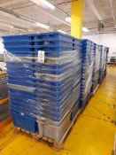 540 - Grey/Blue plastic tote bins (6 pallets, 90 bins per pallet), approx. 600mm x 400mm x 300mm