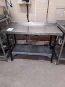 6 - Various sized stainless steel prep tables with under shelf