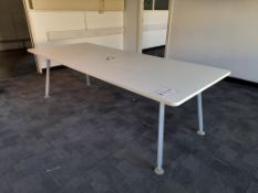 White meeting table, approx. 2400mm x 1000mm