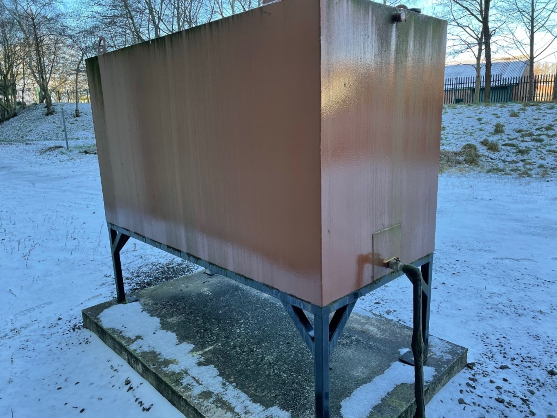 Diesel storage tank, approx. 2310mm wide x 1000mm deep x 1250mm high/ 1950 mm high with stand. ( - Image 2 of 2