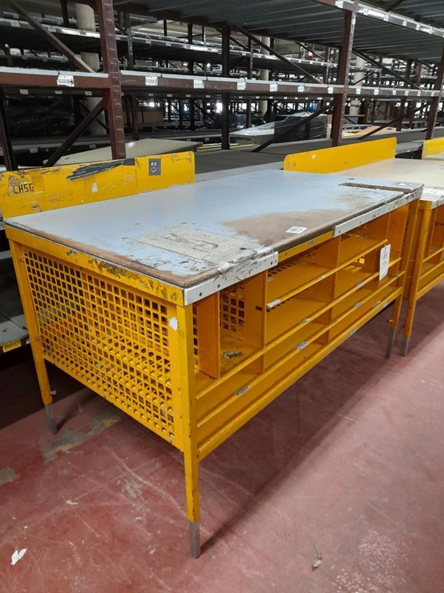 4 - Large multi compartment packing bench (yellow - various sizes) - Image 2 of 4