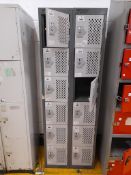 1 - Nest of two - six door lockers, as lotted (Grey) (No keys)