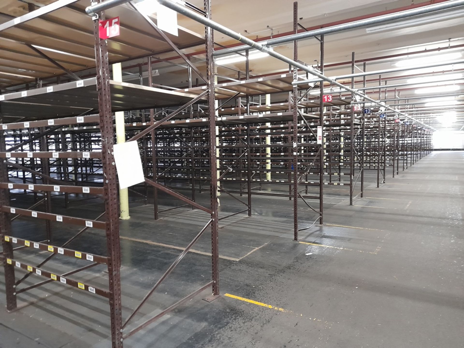Light duty metal storage shelving racking - 50 uprights, with 250 pairs of beams and associated - Image 3 of 12