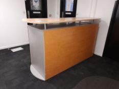 Reception counter, with 2 - double door under cupboards, as lotted