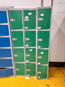 3 - Four door lockers, as lotted (green) (No keys)