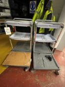 2 - three tier wheeled cleaners trollies