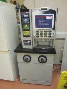 Crane Merchandising Systems hot drinks machine, model V4, serial no. 191994026 (2009), mounted on