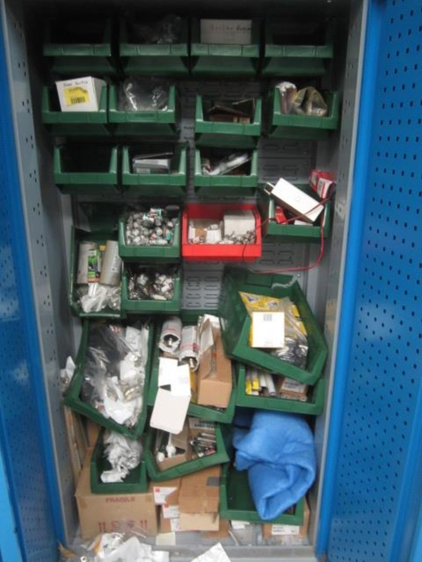 Bolt Compact twin door steel framed workshop cabinet and contents to include assorted fuses, - Image 2 of 8