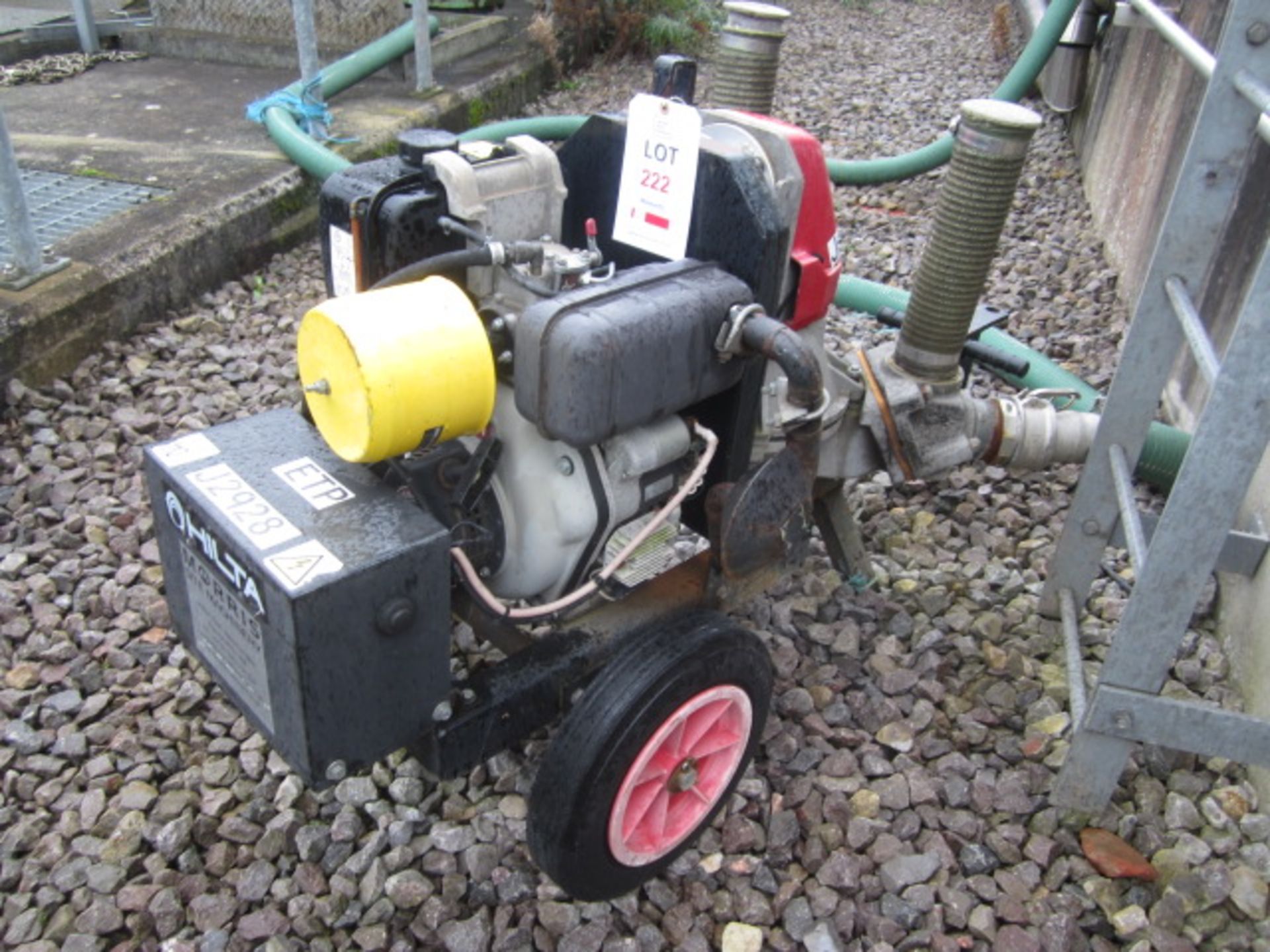 Hilta mobile twin outlet water pump, trailer mounted, serial no. 1137, model 90YE (2015)