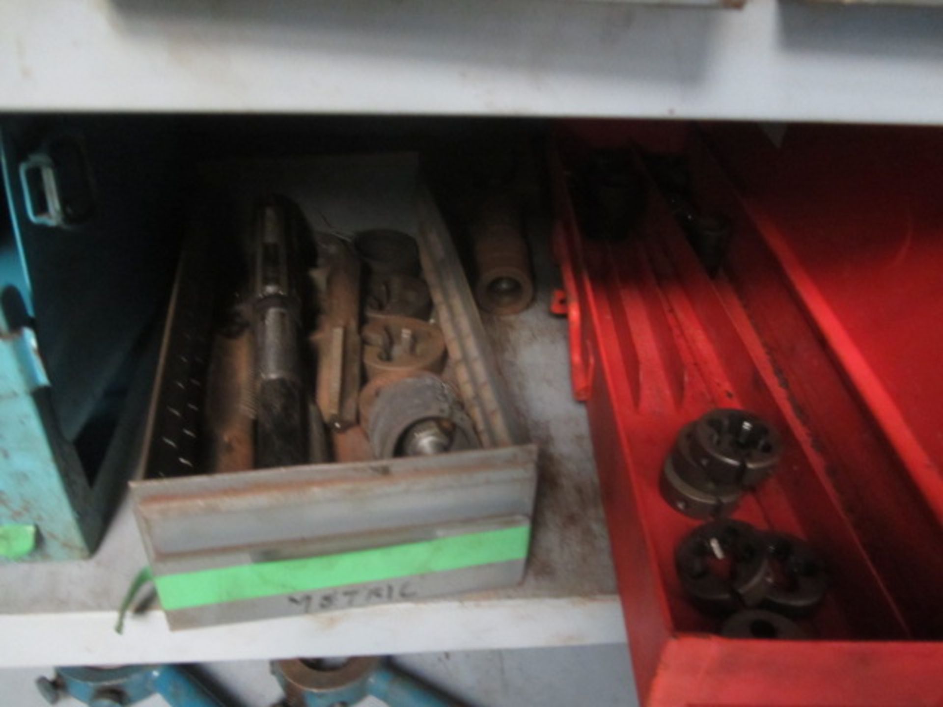 Bolt Compact twin door steel framed workshop cabinet and contents to include threading tools, - Image 7 of 7