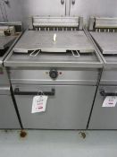 Unbadged electric stainless steel twin basket deep fat fryer, 600mm x 800mm x H950mm - Disconnection