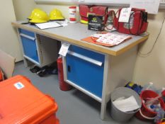 Kaiser+Kraft steel workstation with two under storage cupboards/drawers - excluding contents