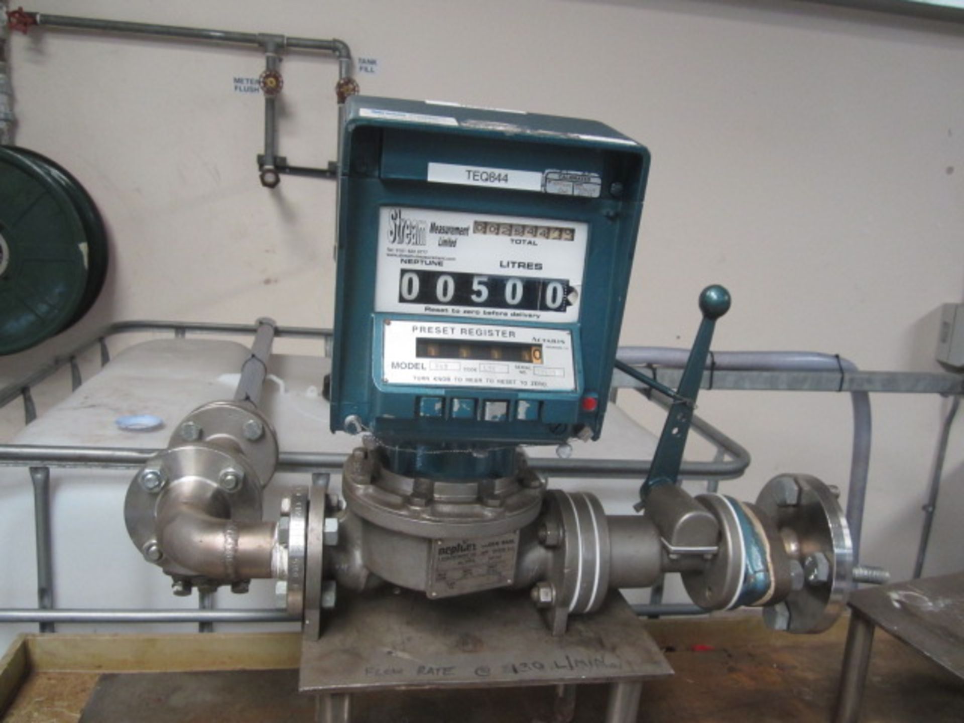 Stream/Neptune 842 batch meter test rig, code L33, serial no. R5255, mounted on steel framed - Image 2 of 4