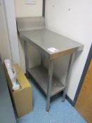 Stainless steel workbench with undershelf, 770mm x 400mm