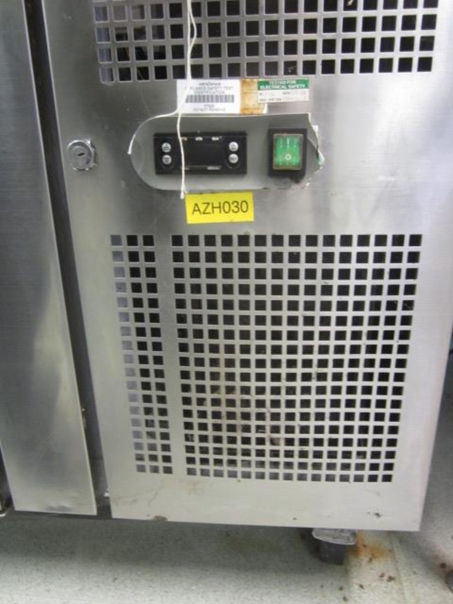 Unbadged stainless steel 4 door refrigerator with preparation worktop, 2230mm x 700mm x H850mm - Image 2 of 5